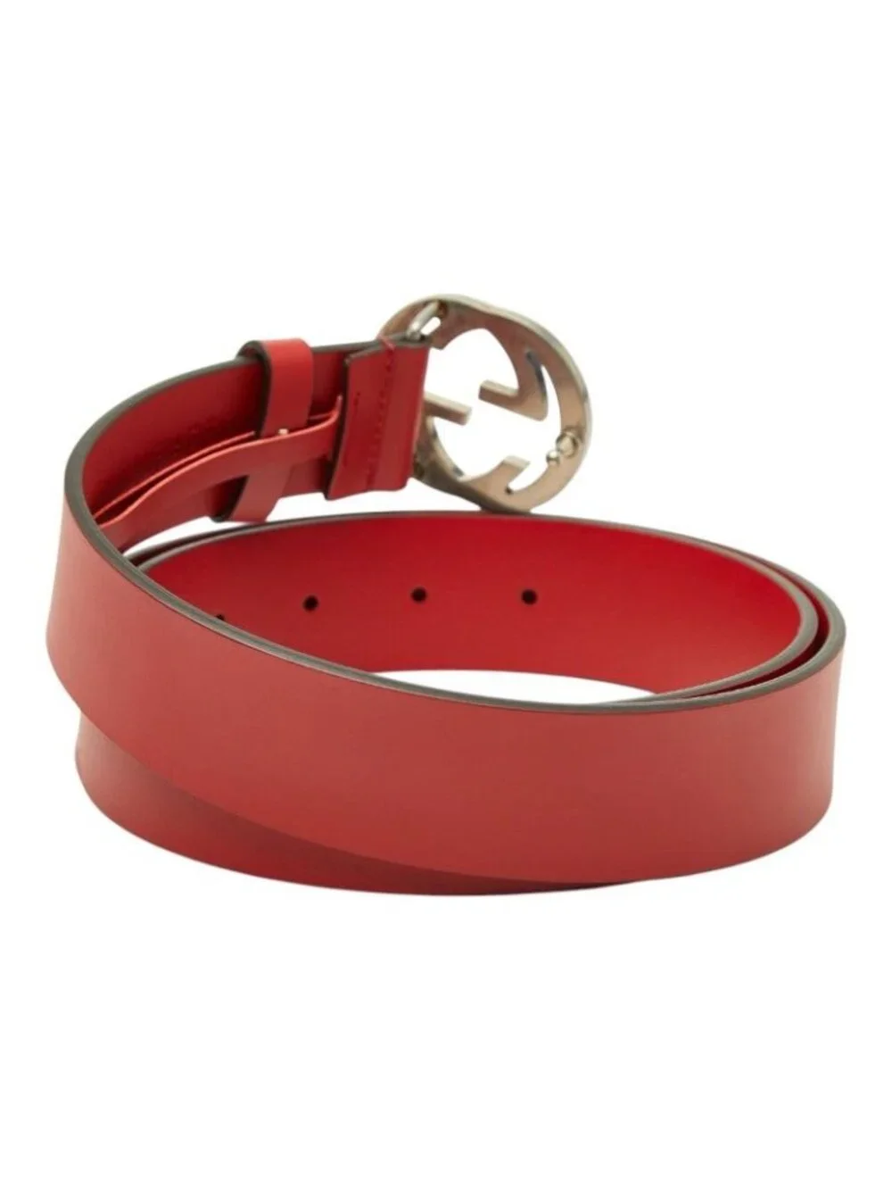 Gucci Interlocking G 95/38 Red Leather Belt
